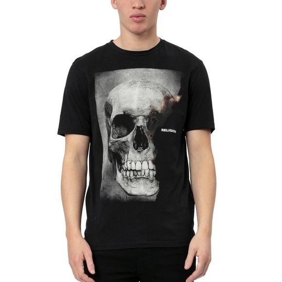 Religion Clothing Men's Burned Skull Graphic T Shirt - Picture 1 of 6